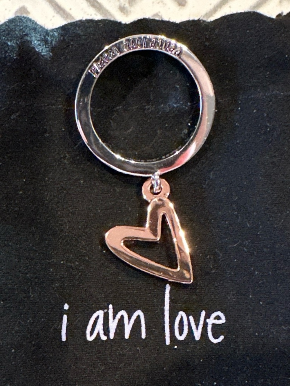Peace Love World Charm Stack Rings Set/3 - Picture 4 of 6